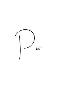 How to make Pw name signature. Use Andilay-7BmLP style for creating short signs online. This is the latest handwritten sign. Pw signature style 4 images and pictures png