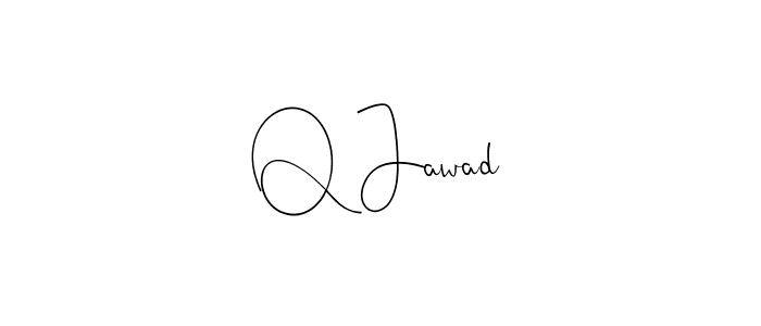 How to make Q Jawad name signature. Use Andilay-7BmLP style for creating short signs online. This is the latest handwritten sign. Q Jawad signature style 4 images and pictures png