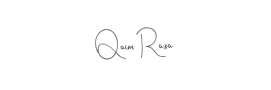 How to make Qaim Raza name signature. Use Andilay-7BmLP style for creating short signs online. This is the latest handwritten sign. Qaim Raza signature style 4 images and pictures png