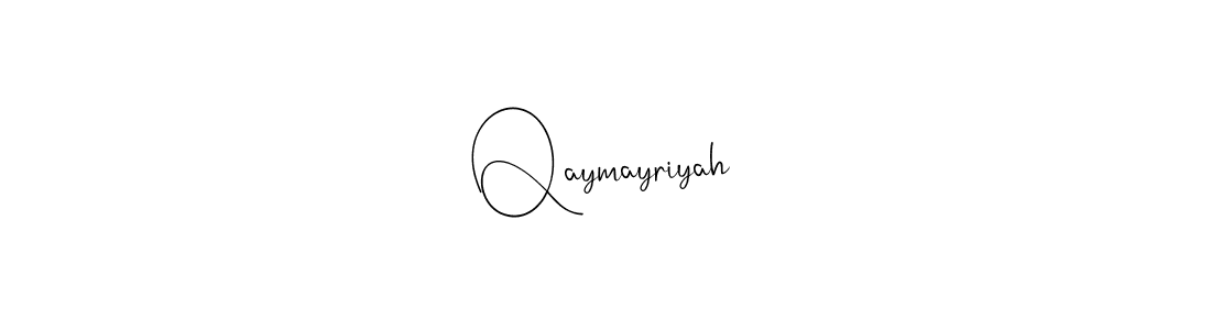 The best way (Andilay-7BmLP) to make a short signature is to pick only two or three words in your name. The name Qaymayriyah include a total of six letters. For converting this name. Qaymayriyah signature style 4 images and pictures png