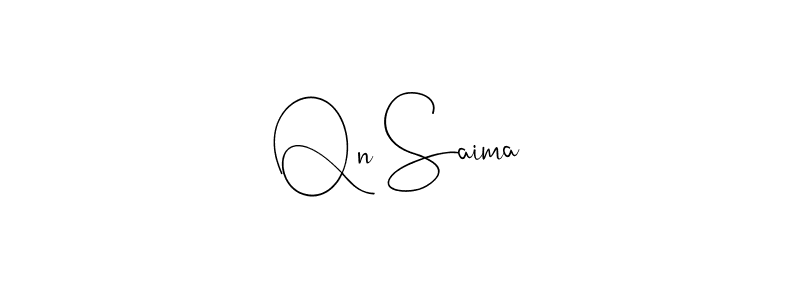 Create a beautiful signature design for name Qn Saima. With this signature (Andilay-7BmLP) fonts, you can make a handwritten signature for free. Qn Saima signature style 4 images and pictures png