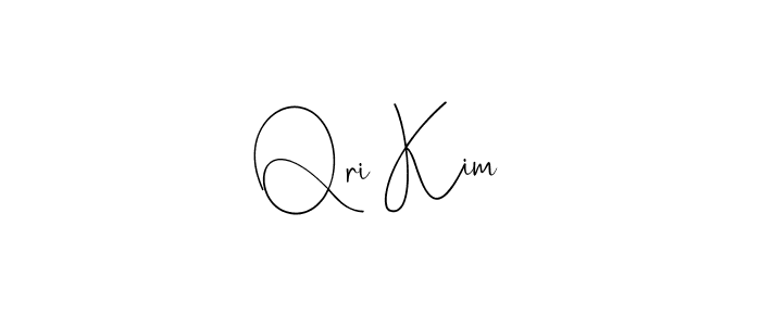 You should practise on your own different ways (Andilay-7BmLP) to write your name (Qri Kim) in signature. don't let someone else do it for you. Qri Kim signature style 4 images and pictures png