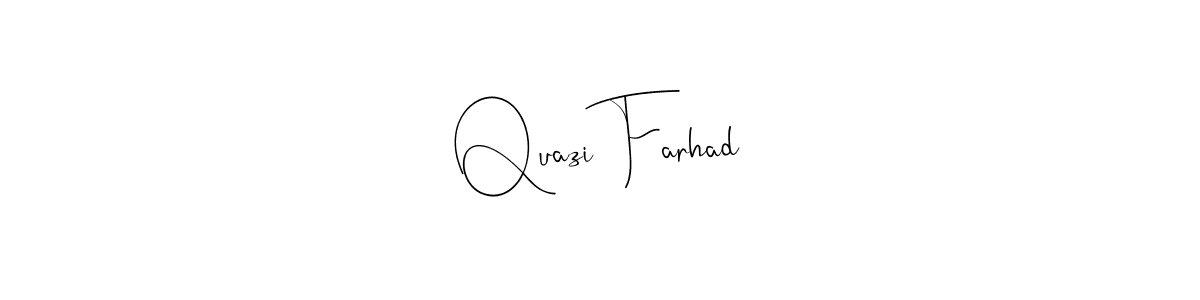 Andilay-7BmLP is a professional signature style that is perfect for those who want to add a touch of class to their signature. It is also a great choice for those who want to make their signature more unique. Get Quazi Farhad name to fancy signature for free. Quazi Farhad signature style 4 images and pictures png