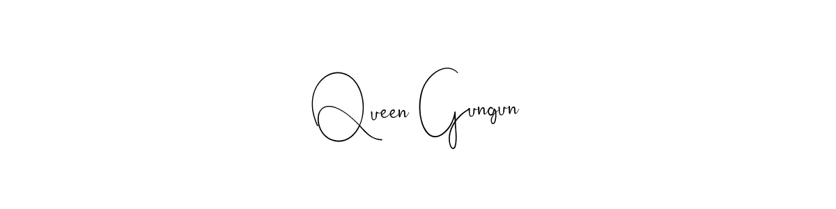 Design your own signature with our free online signature maker. With this signature software, you can create a handwritten (Andilay-7BmLP) signature for name Queen Gungun. Queen Gungun signature style 4 images and pictures png