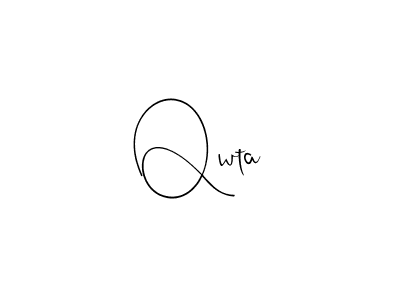 Make a beautiful signature design for name Qwta. With this signature (Andilay-7BmLP) style, you can create a handwritten signature for free. Qwta signature style 4 images and pictures png