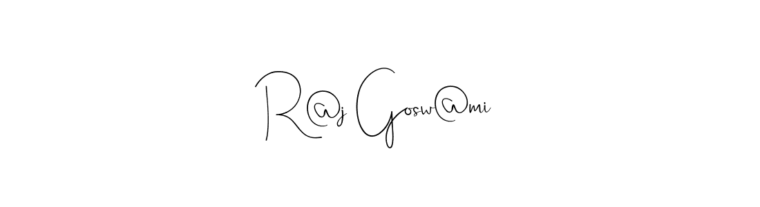 if you are searching for the best signature style for your name R@j Gosw@mi. so please give up your signature search. here we have designed multiple signature styles  using Andilay-7BmLP. R@j Gosw@mi signature style 4 images and pictures png