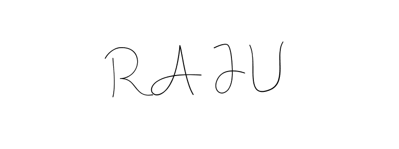 You should practise on your own different ways (Andilay-7BmLP) to write your name (R A  J U) in signature. don't let someone else do it for you. R A  J U signature style 4 images and pictures png