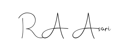Quickly download R A Asari name signature in high-resolution PNG using Andilay-7BmLP style. Ready to insert into PDFs and online applications. R A Asari signature style 4 images and pictures png