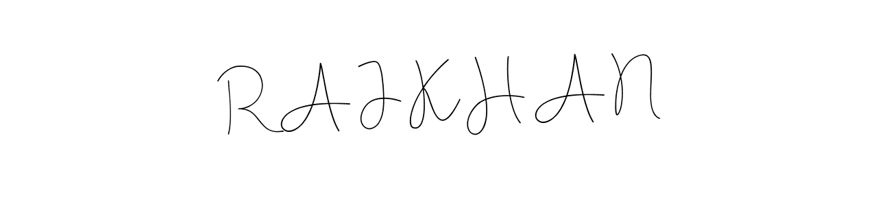 This is the best signature style for the R A J K H A N name. Also you like these signature font (Andilay-7BmLP). Mix name signature. R A J K H A N signature style 4 images and pictures png