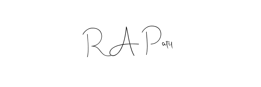 Make a beautiful signature design for name R A Patil. With this signature (Andilay-7BmLP) style, you can create a handwritten signature for free. R A Patil signature style 4 images and pictures png