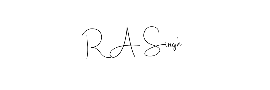 How to make R A Singh name signature. Use Andilay-7BmLP style for creating short signs online. This is the latest handwritten sign. R A Singh signature style 4 images and pictures png