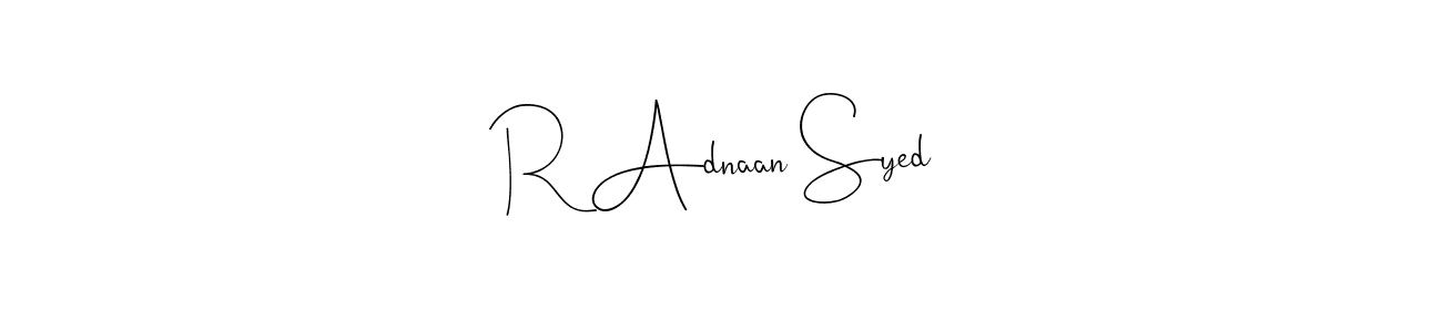 if you are searching for the best signature style for your name R Adnaan Syed. so please give up your signature search. here we have designed multiple signature styles  using Andilay-7BmLP. R Adnaan Syed signature style 4 images and pictures png