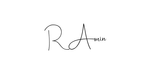 Make a beautiful signature design for name R Amin. With this signature (Andilay-7BmLP) style, you can create a handwritten signature for free. R Amin signature style 4 images and pictures png