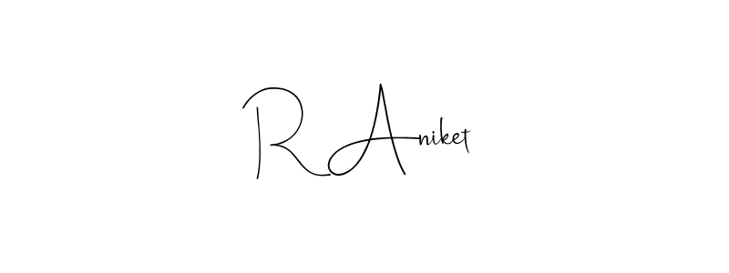How to make R Aniket signature? Andilay-7BmLP is a professional autograph style. Create handwritten signature for R Aniket name. R Aniket signature style 4 images and pictures png