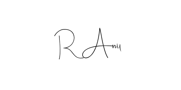 Design your own signature with our free online signature maker. With this signature software, you can create a handwritten (Andilay-7BmLP) signature for name R Anil. R Anil signature style 4 images and pictures png