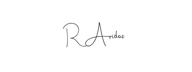 Use a signature maker to create a handwritten signature online. With this signature software, you can design (Andilay-7BmLP) your own signature for name R Aridas. R Aridas signature style 4 images and pictures png