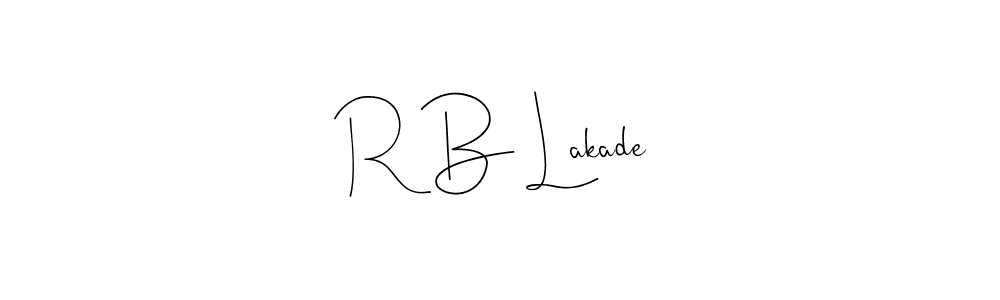 How to make R B Lakade name signature. Use Andilay-7BmLP style for creating short signs online. This is the latest handwritten sign. R B Lakade signature style 4 images and pictures png