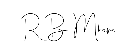 Looking for an artistic signature for R B Mhatre? The Andilay-7BmLP calligraphy style gives a sophisticated flow suitable for business cards and emails. R B Mhatre signature style 4 images and pictures png