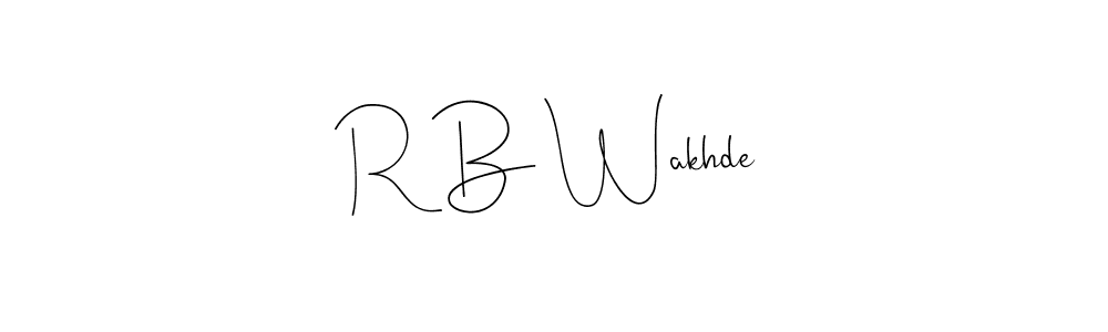 Andilay-7BmLP is a professional signature style that is perfect for those who want to add a touch of class to their signature. It is also a great choice for those who want to make their signature more unique. Get R B Wakhde name to fancy signature for free. R B Wakhde signature style 4 images and pictures png