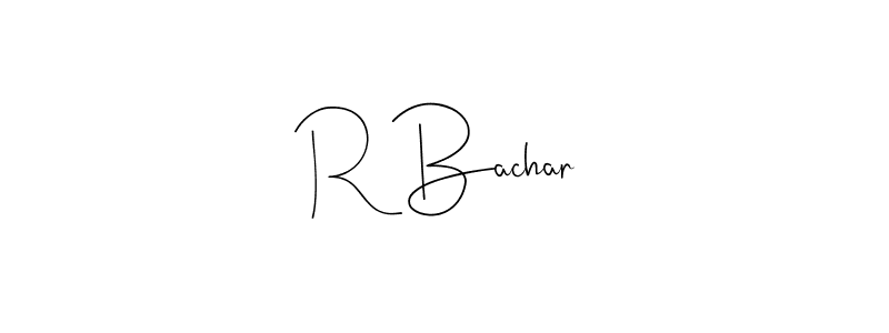 Design your own signature with our free online signature maker. With this signature software, you can create a handwritten (Andilay-7BmLP) signature for name R Bachar. R Bachar signature style 4 images and pictures png