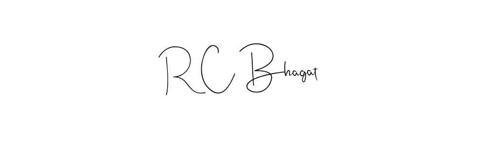 The best way (Andilay-7BmLP) to make a short signature is to pick only two or three words in your name. The name R C Bhagat include a total of six letters. For converting this name. R C Bhagat signature style 4 images and pictures png