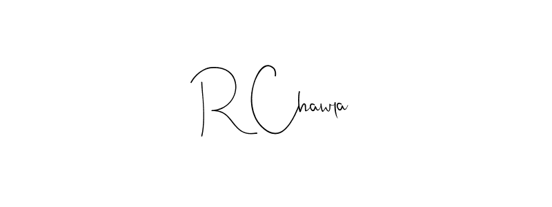 How to make R Chawla signature? Andilay-7BmLP is a professional autograph style. Create handwritten signature for R Chawla name. R Chawla signature style 4 images and pictures png
