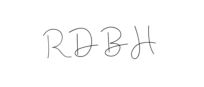 if you are searching for the best signature style for your name R D B H. so please give up your signature search. here we have designed multiple signature styles  using Andilay-7BmLP. R D B H signature style 4 images and pictures png