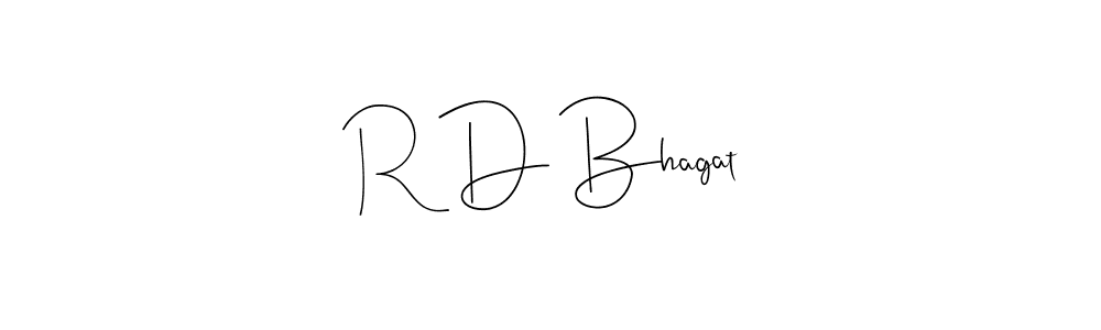 The best way (Andilay-7BmLP) to make a short signature is to pick only two or three words in your name. The name R D Bhagat include a total of six letters. For converting this name. R D Bhagat signature style 4 images and pictures png