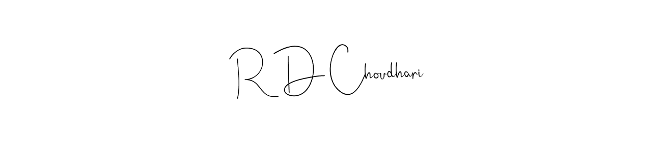 Andilay-7BmLP is a professional signature style that is perfect for those who want to add a touch of class to their signature. It is also a great choice for those who want to make their signature more unique. Get R D Choudhari name to fancy signature for free. R D Choudhari signature style 4 images and pictures png