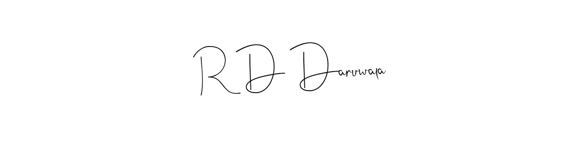 How to make R D Daruwala name signature. Use Andilay-7BmLP style for creating short signs online. This is the latest handwritten sign. R D Daruwala signature style 4 images and pictures png