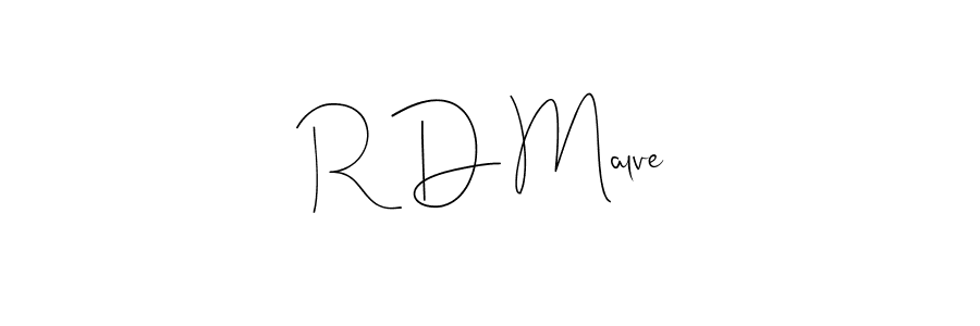 You should practise on your own different ways (Andilay-7BmLP) to write your name (R D Malve) in signature. don't let someone else do it for you. R D Malve signature style 4 images and pictures png