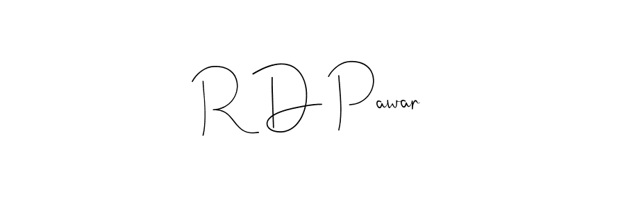 How to make R D Pawar name signature. Use Andilay-7BmLP style for creating short signs online. This is the latest handwritten sign. R D Pawar signature style 4 images and pictures png