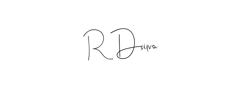 Similarly Andilay-7BmLP is the best handwritten signature design. Signature creator online .You can use it as an online autograph creator for name R Dsilva. R Dsilva signature style 4 images and pictures png