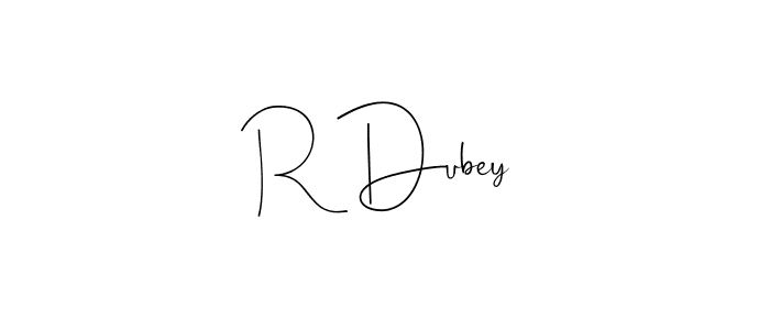 Also You can easily find your signature by using the search form. We will create R Dubey name handwritten signature images for you free of cost using Andilay-7BmLP sign style. R Dubey signature style 4 images and pictures png