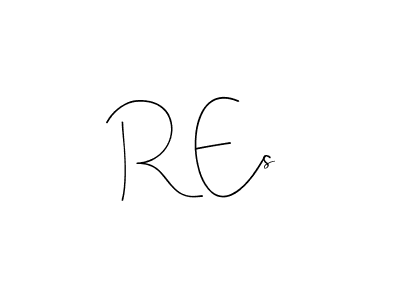 Make a beautiful signature design for name R Es. With this signature (Andilay-7BmLP) style, you can create a handwritten signature for free. R Es signature style 4 images and pictures png