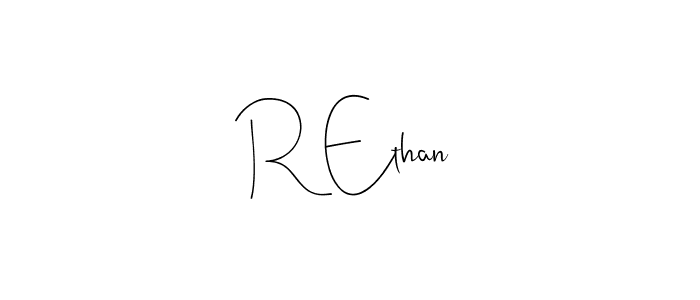 if you are searching for the best signature style for your name R Ethan. so please give up your signature search. here we have designed multiple signature styles  using Andilay-7BmLP. R Ethan signature style 4 images and pictures png