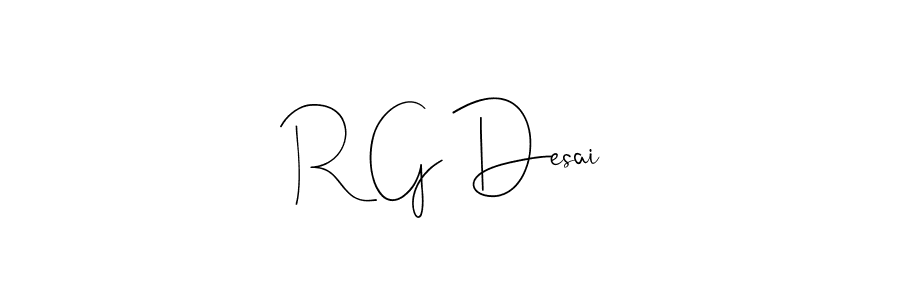 The best way (Andilay-7BmLP) to make a short signature is to pick only two or three words in your name. The name R G Desai include a total of six letters. For converting this name. R G Desai signature style 4 images and pictures png