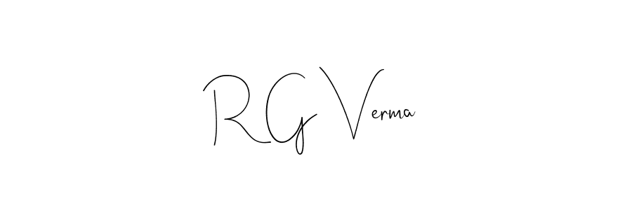 How to make R G Verma name signature. Use Andilay-7BmLP style for creating short signs online. This is the latest handwritten sign. R G Verma signature style 4 images and pictures png