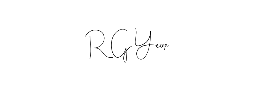 Use a signature maker to create a handwritten signature online. With this signature software, you can design (Andilay-7BmLP) your own signature for name R G Yeole. R G Yeole signature style 4 images and pictures png