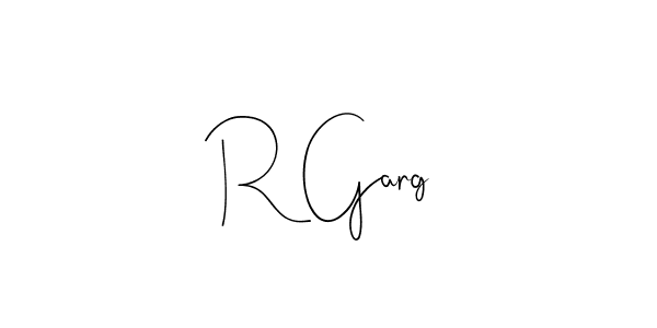 You should practise on your own different ways (Andilay-7BmLP) to write your name (R Garg) in signature. don't let someone else do it for you. R Garg signature style 4 images and pictures png