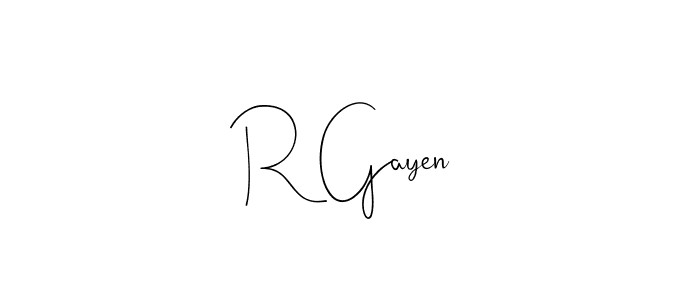 R Gayen stylish signature style. Best Handwritten Sign (Andilay-7BmLP) for my name. Handwritten Signature Collection Ideas for my name R Gayen. R Gayen signature style 4 images and pictures png