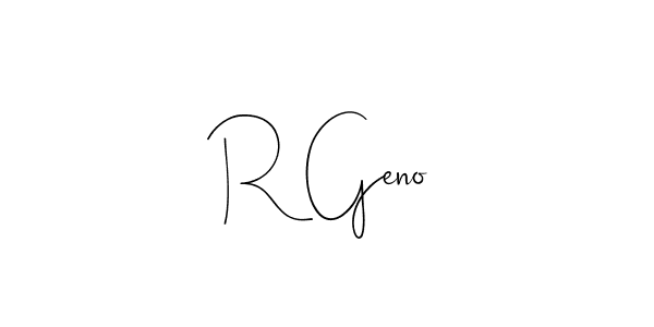 Make a beautiful signature design for name R Geno. With this signature (Andilay-7BmLP) style, you can create a handwritten signature for free. R Geno signature style 4 images and pictures png
