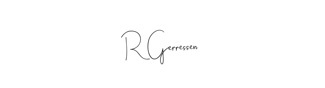 Andilay-7BmLP is a professional signature style that is perfect for those who want to add a touch of class to their signature. It is also a great choice for those who want to make their signature more unique. Get R Gerressen name to fancy signature for free. R Gerressen signature style 4 images and pictures png