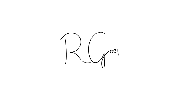How to make R Goel signature? Andilay-7BmLP is a professional autograph style. Create handwritten signature for R Goel name. R Goel signature style 4 images and pictures png