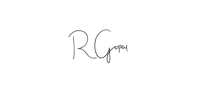 How to make R Gopal signature? Andilay-7BmLP is a professional autograph style. Create handwritten signature for R Gopal name. R Gopal signature style 4 images and pictures png