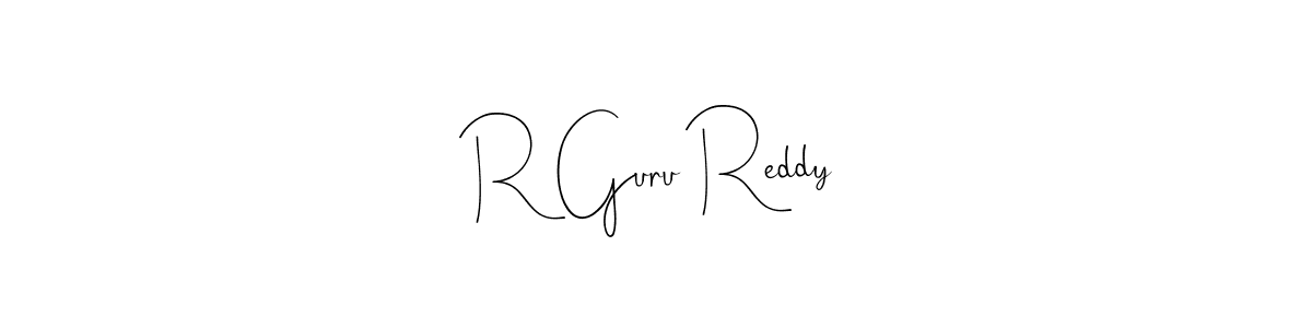 Also we have R Guru Reddy name is the best signature style. Create professional handwritten signature collection using Andilay-7BmLP autograph style. R Guru Reddy signature style 4 images and pictures png