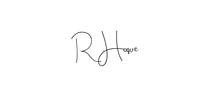 How to make R Hoque name signature. Use Andilay-7BmLP style for creating short signs online. This is the latest handwritten sign. R Hoque signature style 4 images and pictures png