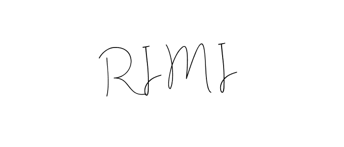 if you are searching for the best signature style for your name R I M I. so please give up your signature search. here we have designed multiple signature styles  using Andilay-7BmLP. R I M I signature style 4 images and pictures png