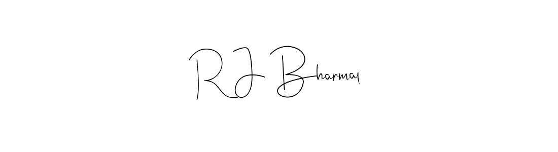 R J Bharmal stylish signature style. Best Handwritten Sign (Andilay-7BmLP) for my name. Handwritten Signature Collection Ideas for my name R J Bharmal. R J Bharmal signature style 4 images and pictures png