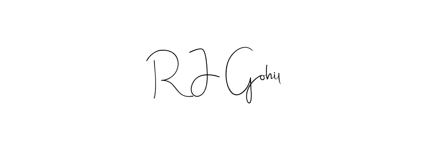Create a beautiful signature design for name R J Gohil. With this signature (Andilay-7BmLP) fonts, you can make a handwritten signature for free. R J Gohil signature style 4 images and pictures png